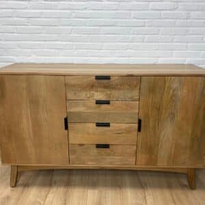 Mangohouten dressoir retro met deuren en lades Goof
