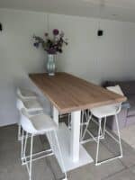 Eikenhouten statafel Bilt met stalen onderstel