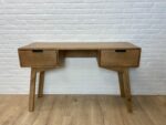 Mangohouten bureau/sidetable Steven met lades en retrolook