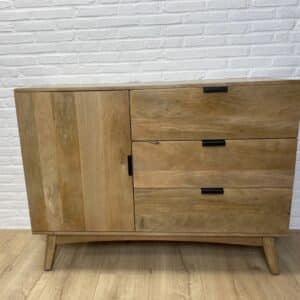 Mangohouten dressoir Guido met deur en lades