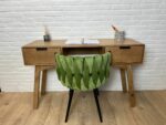 Mangohouten bureau/sidetable Steven met lades en retrolook