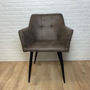 Stoel Bergen met armleuning grijs microvezel