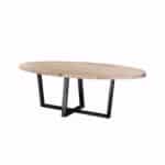 Ovale eiken eettafel Odele met industriële poot
