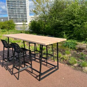 Douglashouten statafel Bounty met stalen frame