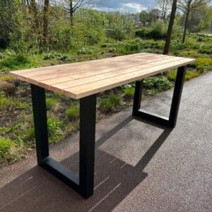 Douglashouten sta/bartafel Carola met stalen U poten