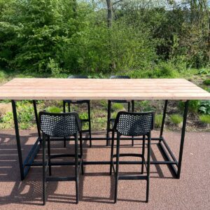 Douglashouten statafel Bounty met stalen frame