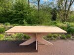 Douglashouten tuintafel Kelly met houten matrixpoot