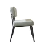 Eetkamerbank Espen in de kleur groen, zijkant van de bank