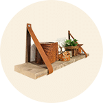 Wandplank en leren dragers