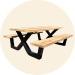 Iroko picknicktafels