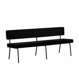Eetkamerbank-Espen-zwart-velvet-190-cm