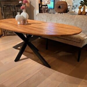 Mangohouten tafel Pablo organische vorm