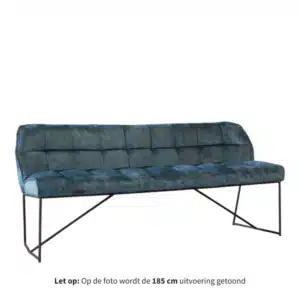 Eetkamerbank Janna blauw velvet 155 cm