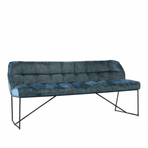Eetkamerbank Janna blauw velvet 185 cm