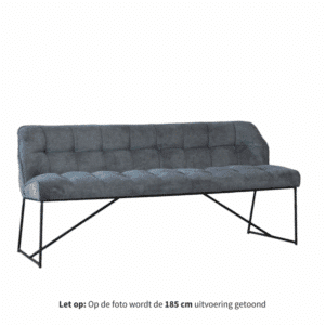 Eetkamerbank Jelle antraciet polyester 155 cm